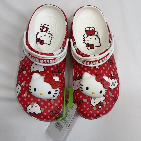 Hello Kitty Crocs Classic Clogs Women's 9 - Men's 7 Multicolor 210575-90H NIB - Picture 9 of 12
